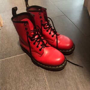 Dr. Martens Red Ankle Boots